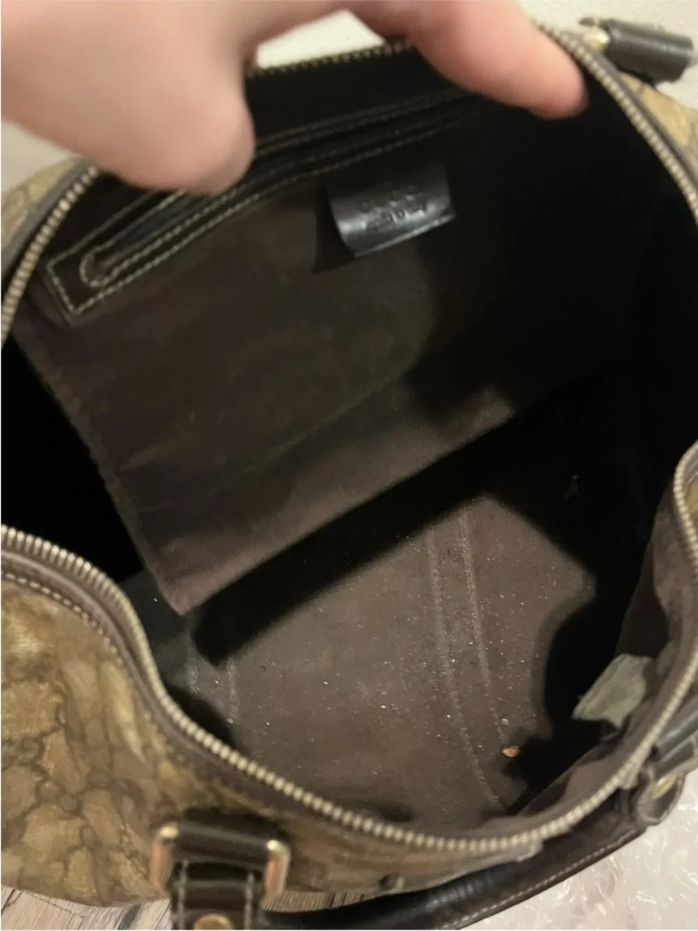 GUCCI Joy Boston Bag GG Monogram Vintage Beige & Brown - Picture 11 of 16